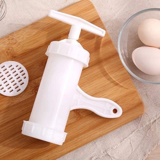 Plastic handmatige pastamaker - noedelpers - spaghetti-maker - keuken gereedschap - wit — afbeelding 2