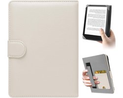 Universele Hoes voor 6.8-7 inch eReaders zoals Kindle, PocketBook en Kobo - Beschermende Case met Ingebouwde Pocket, Wit, Geschikt voor Paperwhite en Clara 2E