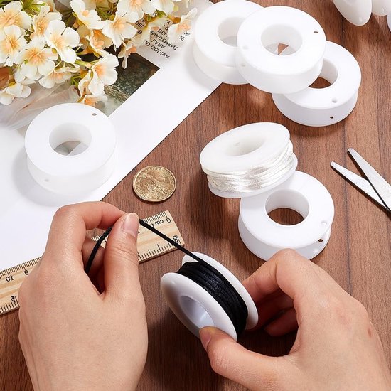15 Stuks Lege Plastic Spoelen voor Draad Weven - Grote Diameter Organiser voor Haakgaren, Borduurdraden en DIY Projecten van Merkloos — afbeelding 2