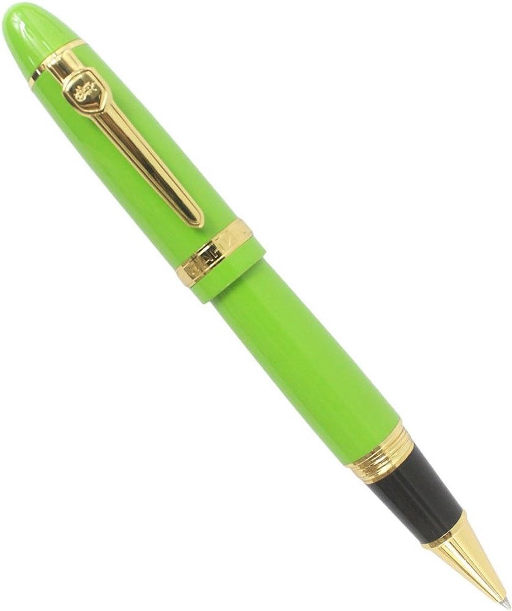 Zware rollerbalpen met gouden rand, zwarte inkt (0.7mm), ideaal voor professioneel gebruik en schrijven