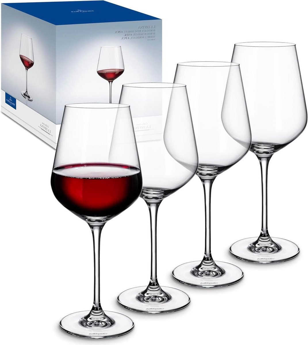 Bordeaux Wijnglazen - Set van vier - Wijn Proeven - Dunne Mondrand - 650 ml - Helder