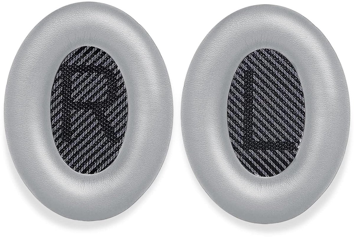 Oorkussen vervanghoes - geschikt voor Bose QuietComfort 15 QC15 QC25 QC2 QC35 / Ae2 Ae2i Ae2w SoundTrue & SoundLink (alleen over-ear serie) geschikt voor QC35/QC35II/Bose QC35/QC35II, grijs 1 paar