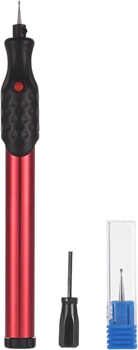 Elektrisch Graveergereedschap - Graveerpen Hout Metaal - Objecten Personaliseren - Krachtige 21000 Tpm Motor - 1 Stuk - Rood