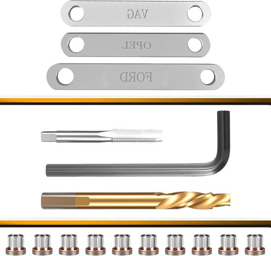 Remdraad reparatieset met 1 paar handschoenen, schroefdraad remklauw geleidingsbout schroefdraad M9 x 1,25 compatibel met VAG VW Audi Ford Opel — afbeelding 2