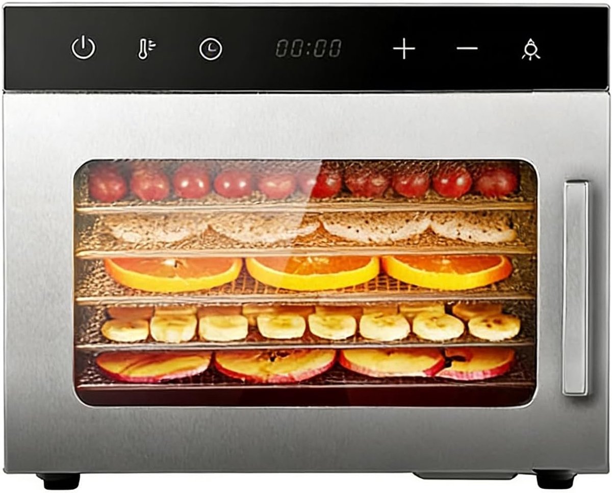 Voedseldroger - Drogermachine Snacks - Gezonde Snacks Maken - Digitale Timer Controle - 6-12 Vakken - Meerkleurig