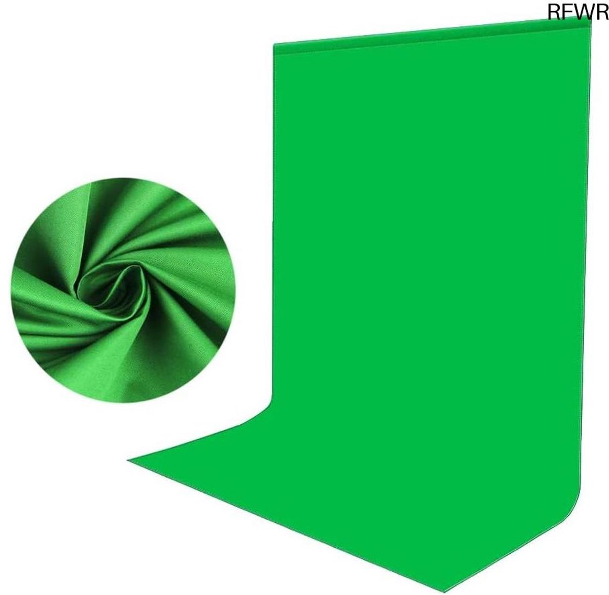 Fotostudio Achtergrond - Groen Doek - Video Opnames - Kreukvrij Ontwerp - 1.5x2 Meter - Groen