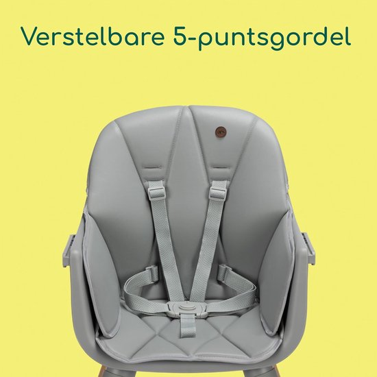 Kinderstoel - Groei Stoel - Aan Tafel Zitten - 4 Zitstanden - 9-60 kg - Grijs — afbeelding 5