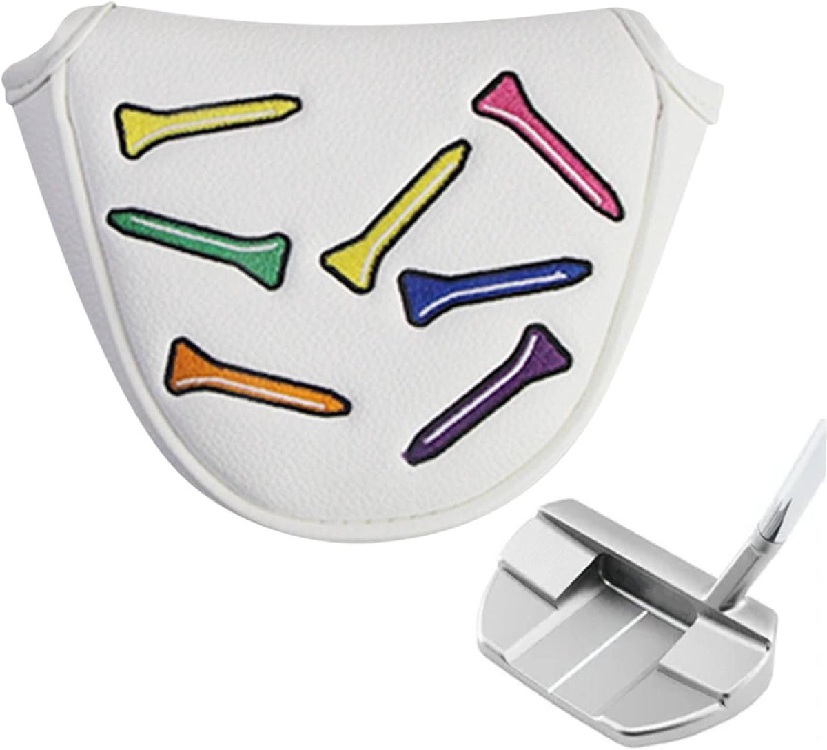 Putterhoes Golfclub - Club Beschermer - Golf Training - Magnetische Sluiting - 16.5 cm - Wit
