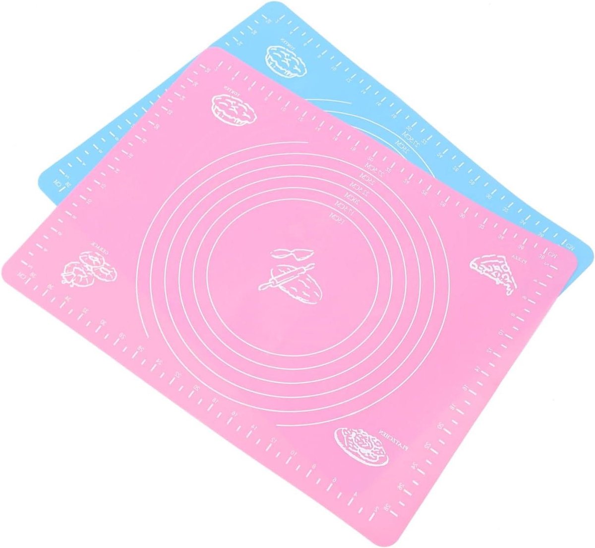 Deegroller Mat - Bakmat Kneedmat - Bakken Deeg - Met Schaalverdeling - 40 x 30 cm - Assorti