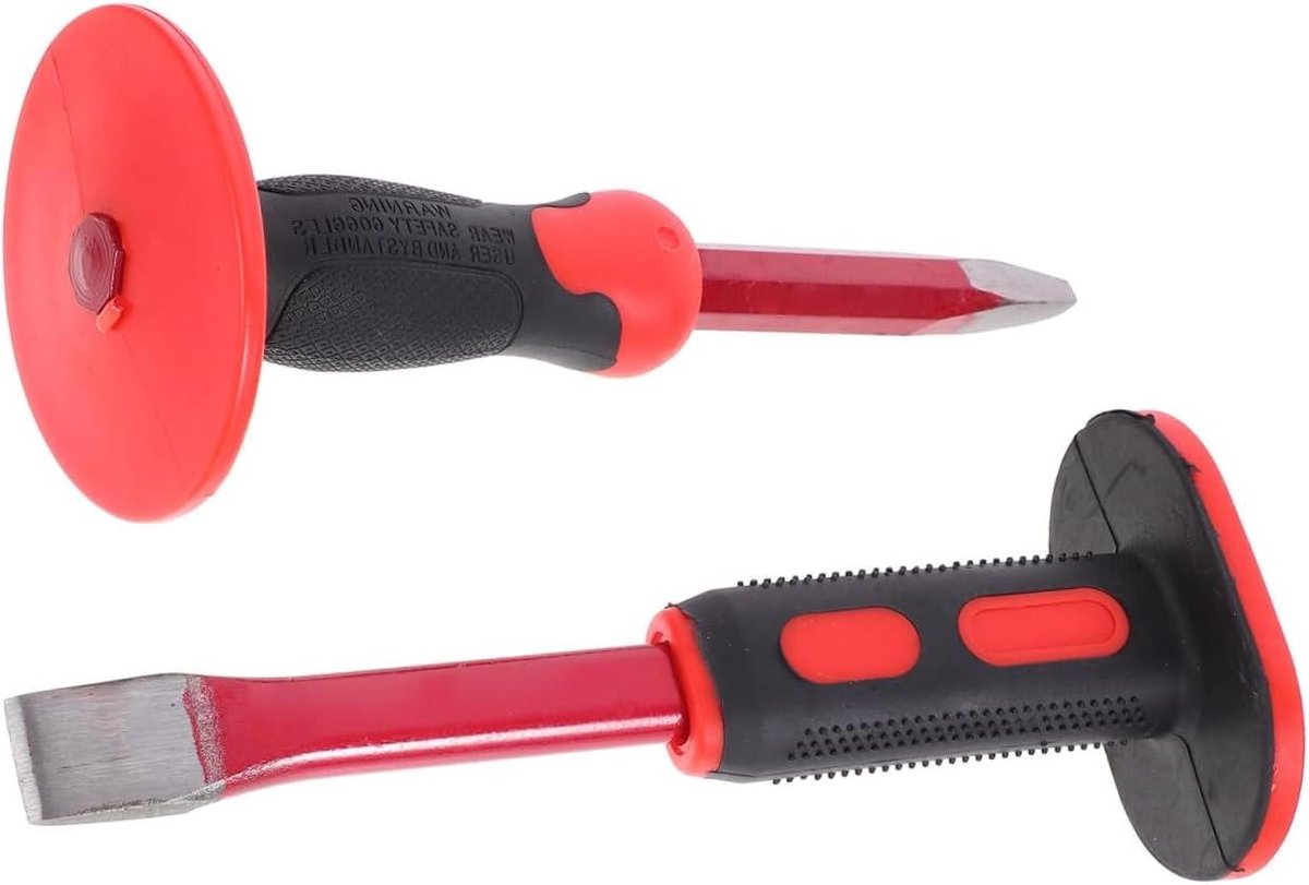 Hamer Beitelset - Metselbeitel Betonbeitel - Stenen Bewerken - Ergonomische Handbescherming - 25 cm - As Afgebeeld