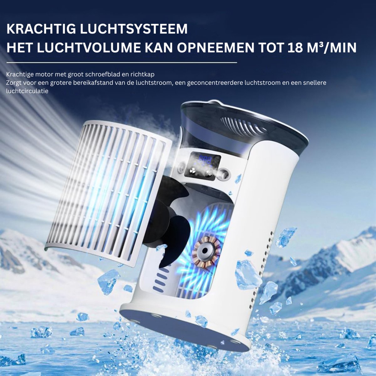 MKSS® Mobiele Airco Zonder Afvoerslang - Aircooler voor Slaapkamer - Draagbare Ventilator — afbeelding 5