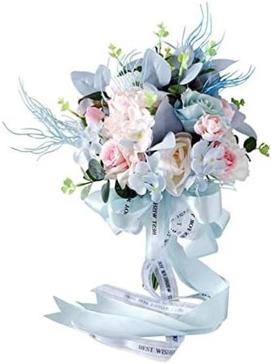 Bruidsboeket - Decoratief Boeket - Bruiloft Versieren - Zijden Bloem Materiaal - 26x35 cm - Romantisch