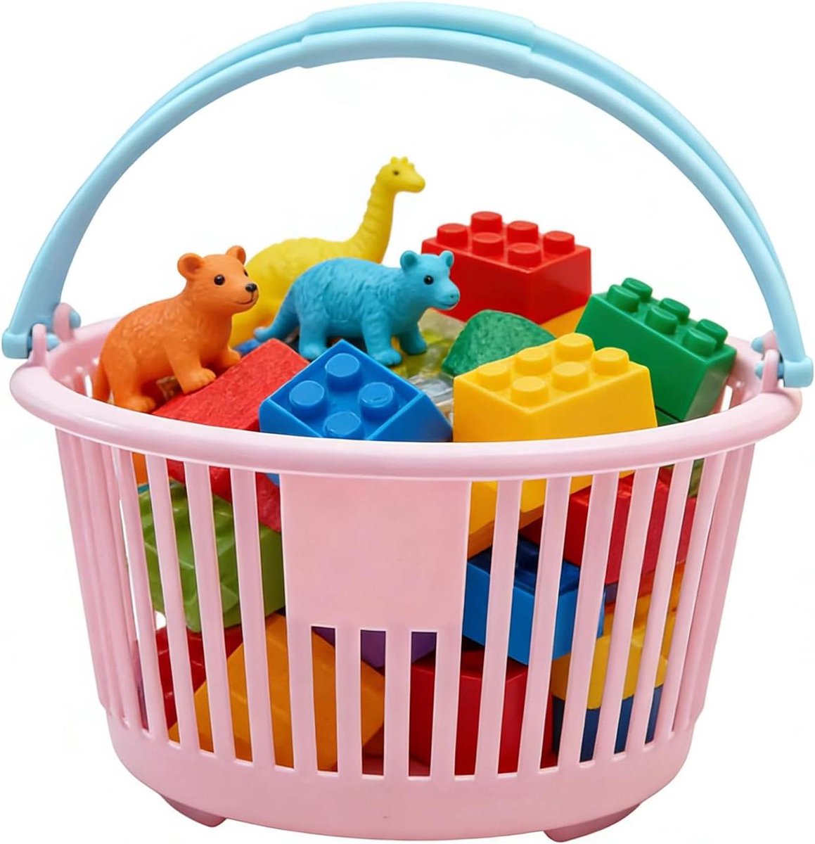 Opbergmandje - Draagbare container - Ruimte Organiseren - Met handvatten - 18x10x10 cm - Roze