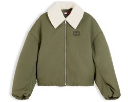 Tommy Jeans Jas Tjw Fur Collar Utili Dw0dw23413 Gy1 Dark Greenery Dames Maat - XS