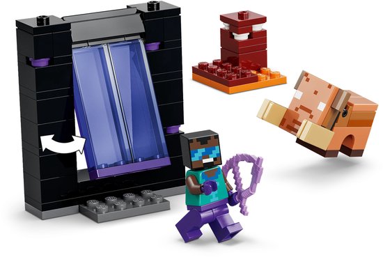 LEGO Minecraft - Voyage au Nether et portail de l'End - Jouets vidéo pour Enfants - 21584