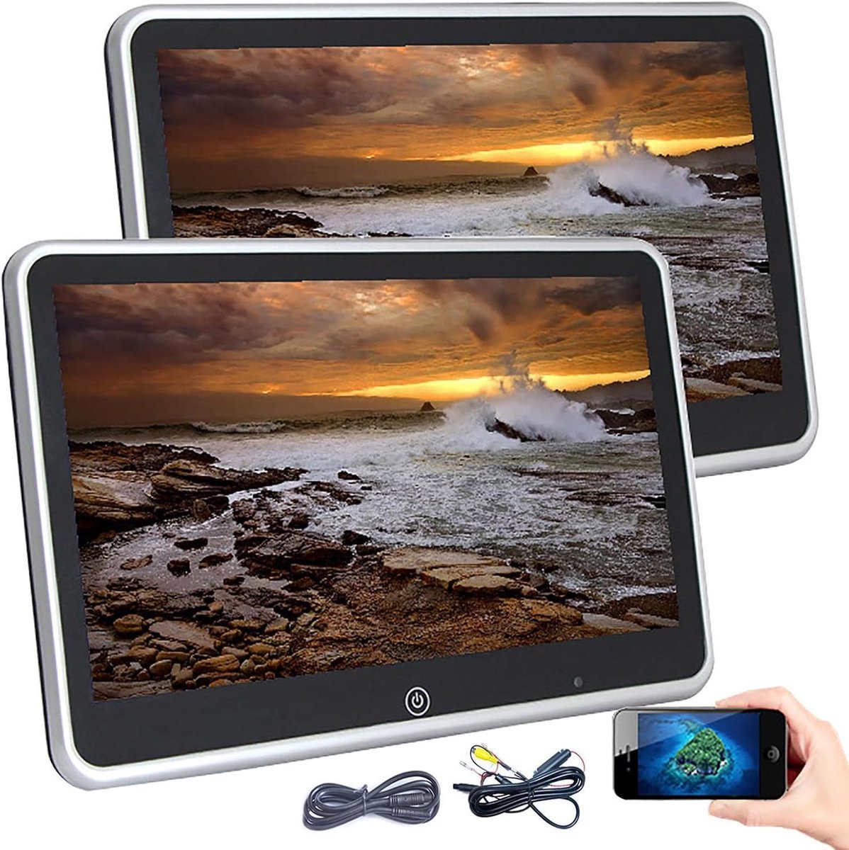 Hoofdsteun Scherm - Achterbank Monitor - Reis Entertainment - HD Touchscreen - 11.6 Inch - Zwart