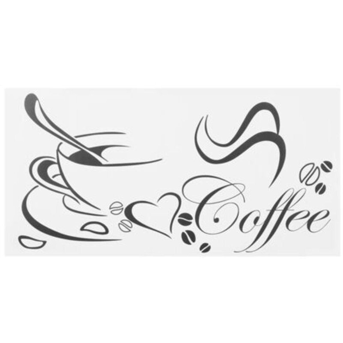 Decoratieve muurstickers geschikt voor een uniek koffiekopje-design, set van 2, geschikt voor keuken en woonkamer.