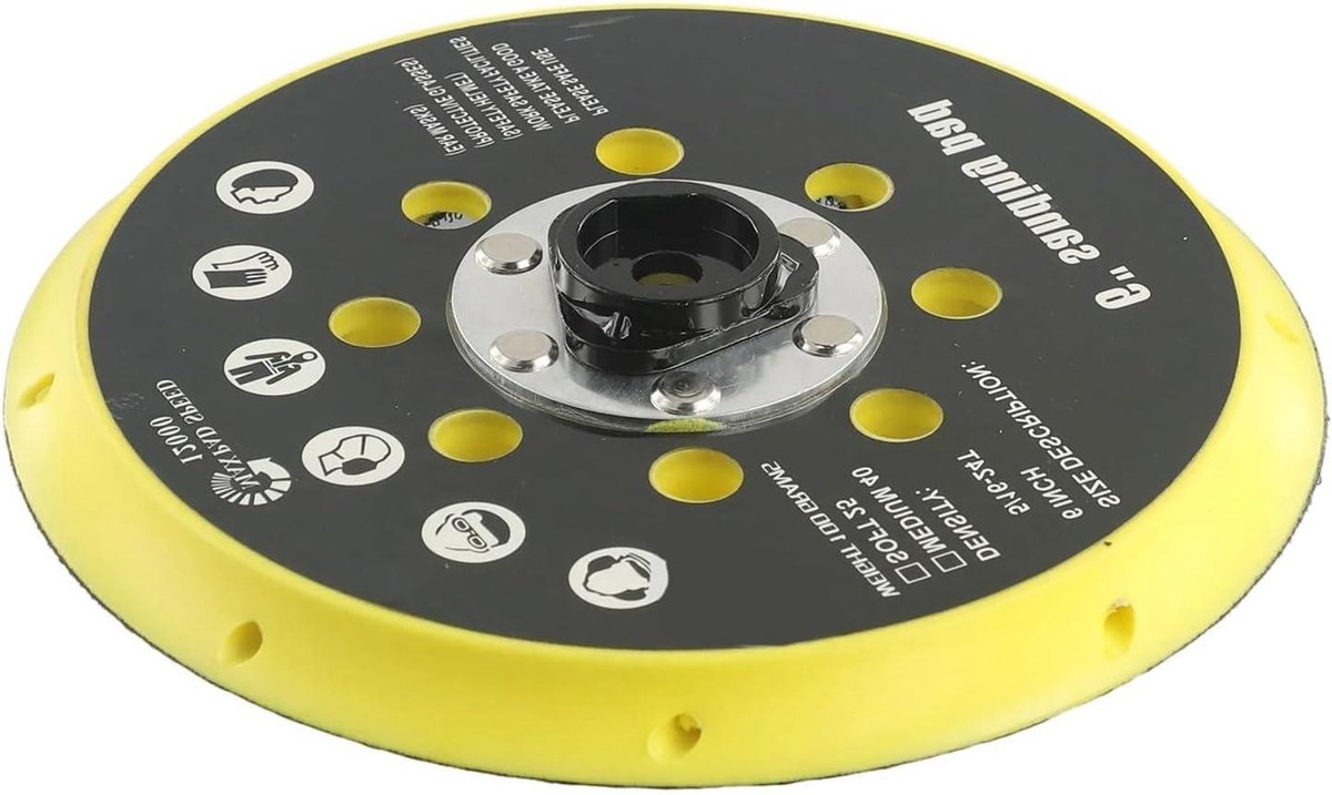 Polijstpads - Schuurschijf - Oppervlakken Glad Maken - 17 Gaten Ventilatie - 150 mm - Zwart