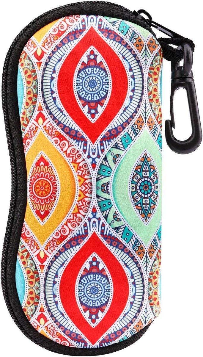 Zachte Neopreen Zonnebril Case met Rits en Riempje, Ideaal voor Brillen, Sleutels en Make-up Accessoires