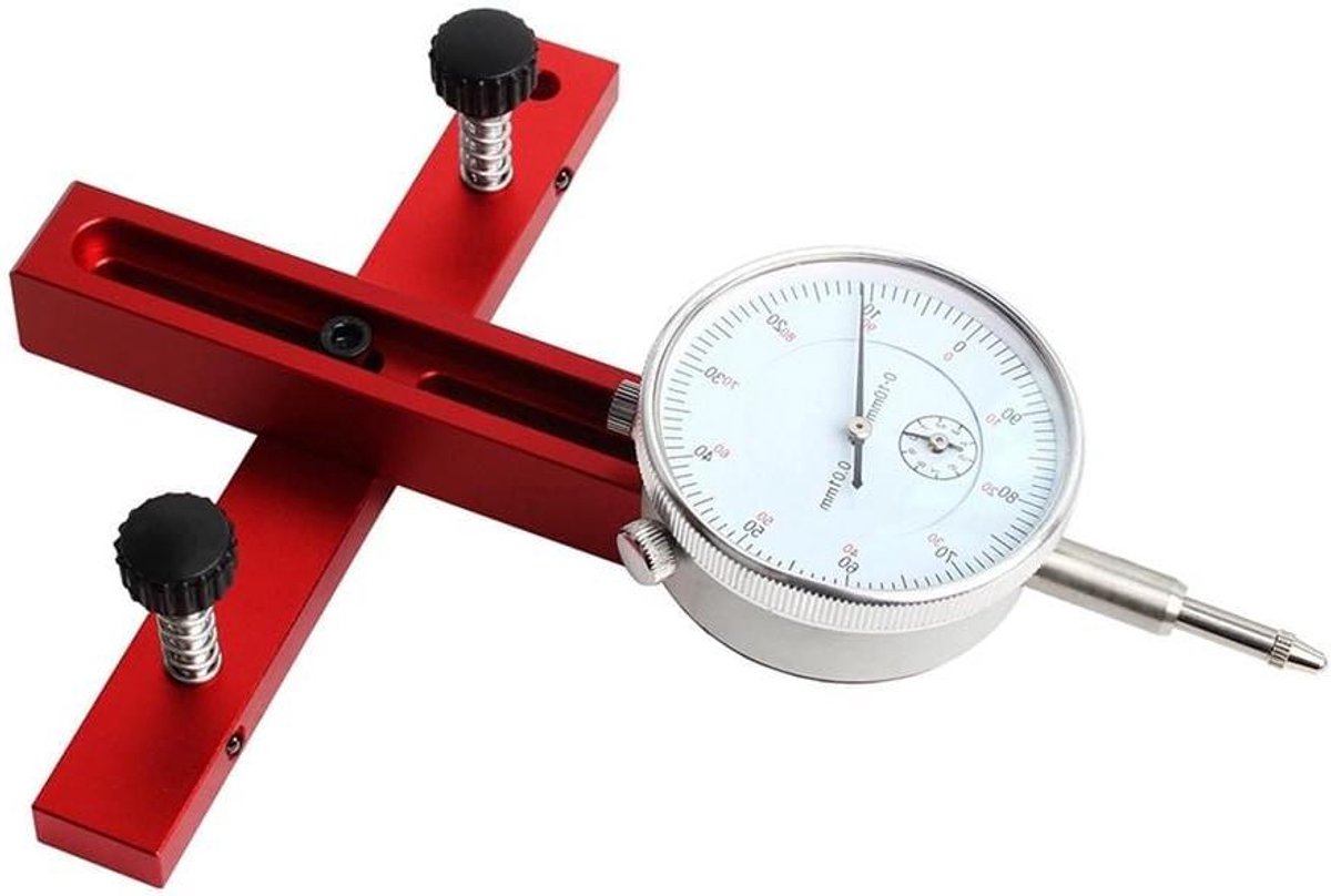 Tafelzaag Indicator - Precisie Correctie - Houtbewerking Kalibratie - Zelfstellend Ontwerp - Kort Model - Rood Zilver