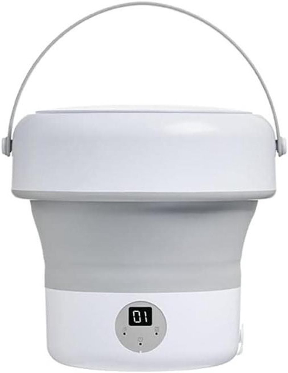Mini Wasmachine Draagbare Vouwwasmachine Reizen en Camping Opvouwbaar Compact Ontwerp 4.8 Liter Capaciteit Grijs