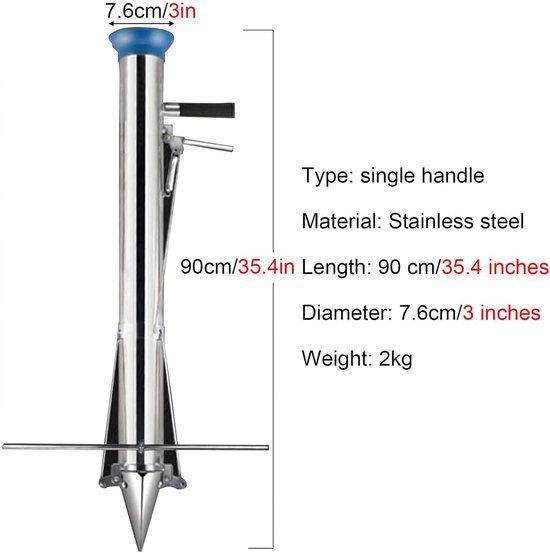 Handmatige Zaaimachine - Bloembollenplanter Tuin - Zaailingen Planten - Lange Handgreep Voetsteun - 76 cm Diameter - Zilver — afbeelding 4