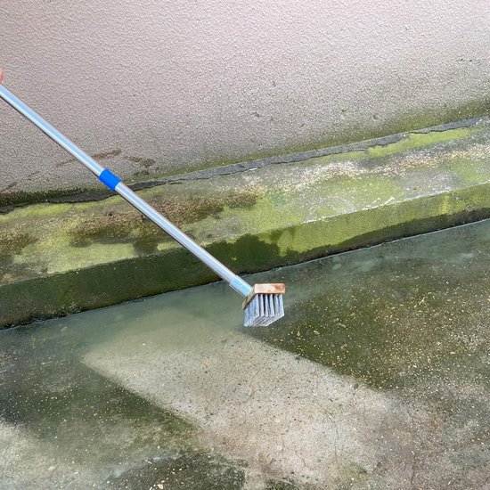 Betonschraper Terras - Buitenbezem Onkruidborstel - Terras Reinigen - Verstelbare Lange Steel - 20 CM Breed - Grijs — afbeelding 4