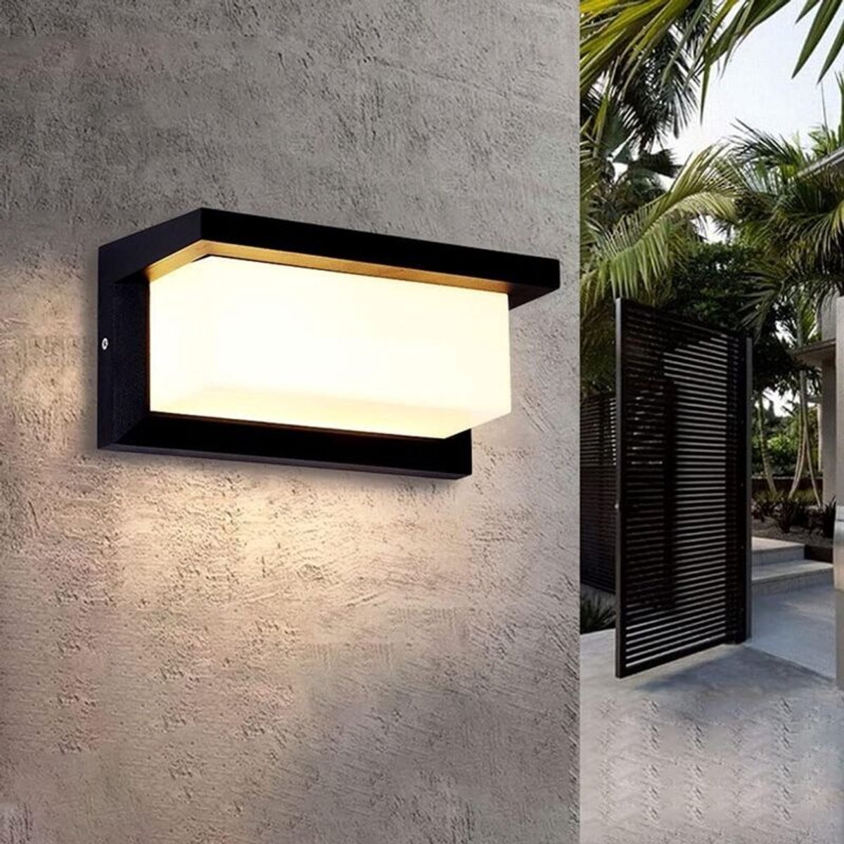 Vierkante LED-wandlampgeschikt voor buiten, waterdicht, geschikt voor bewegingssensor; geschikt voor buitenverlichting in binnenplaatsen, balkons, garages, werkplaatsen, enz.