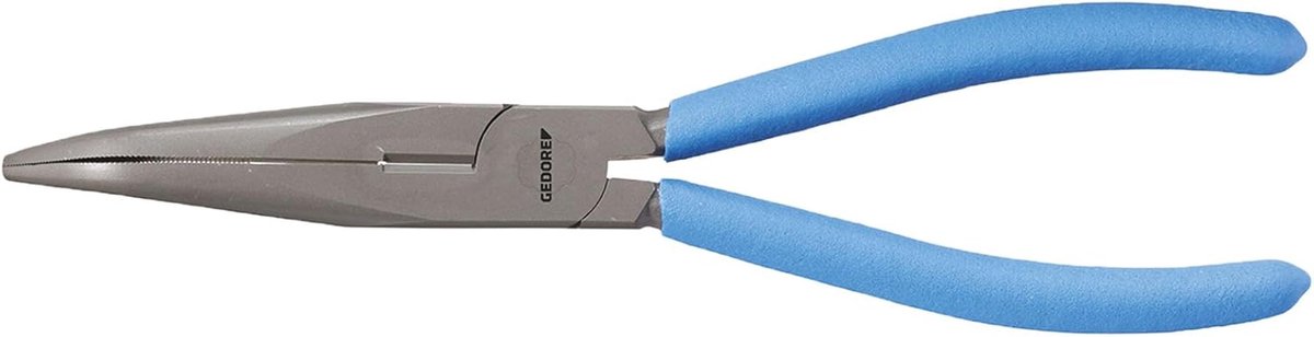 Platte Ronde Tang - Lange Kaken - Precisie Werk - Tweecomponenten Handgreep - 140 mm - Grijs