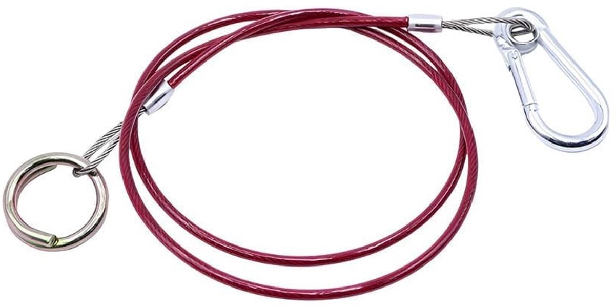 Dailygoods- Scheurkabel 1m - Veiligheidskabel - Noodkabel - Robuuste Roestvrij Stalen Kabel - Rode PVC-Coating - Hoge Zichtbaarheid