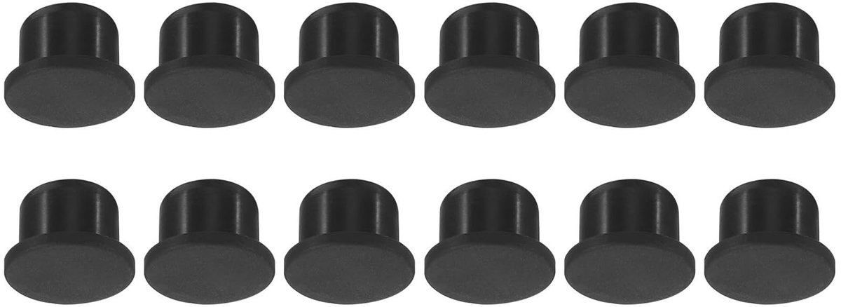 SOUQONE- Gatplug 14mm Diameter - Zachte Stopper - Flexibele Stopper - Zwart - 12 Stuks - Geschikt voor 13-14mm Gat