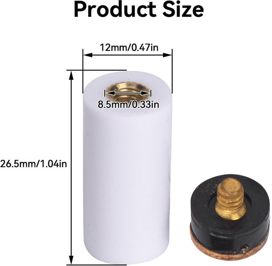 SMOAKEZ- Biljartkeu Tips 10 Stuks - Vervangtips - Slijtvast Leer - Snooker/Biljart Accessoires - Duurzaam - Eenvoudige Montage van smoakez — afbeelding 4