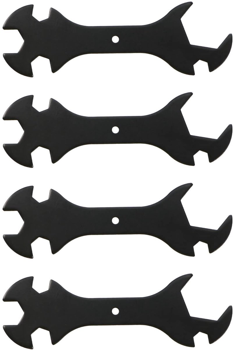 Dailygoods- Platte Spanner Set 5-in-1 - 3D Printer Gereedschap - Moersleutel 6/7/8/10/20,2 mm - Multifunctioneel - Zwart - Metaal