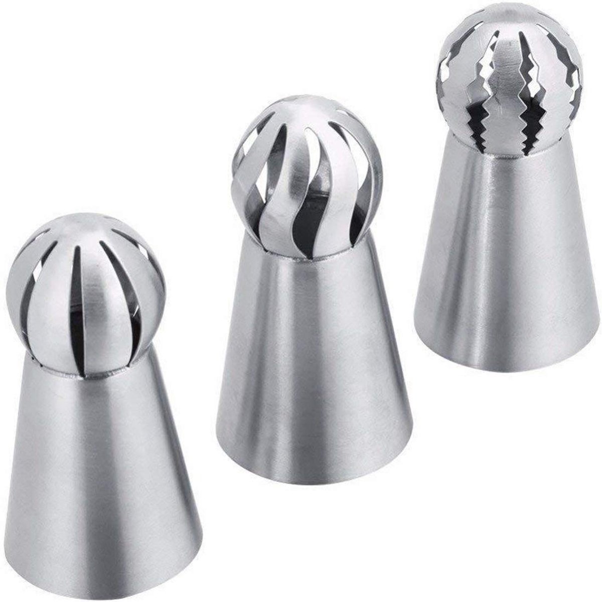 Dailygoods- Spuitmond Set van 3 - Roestvrij Staal 304 - Taartdecoratie - Sproeikoppen - De
