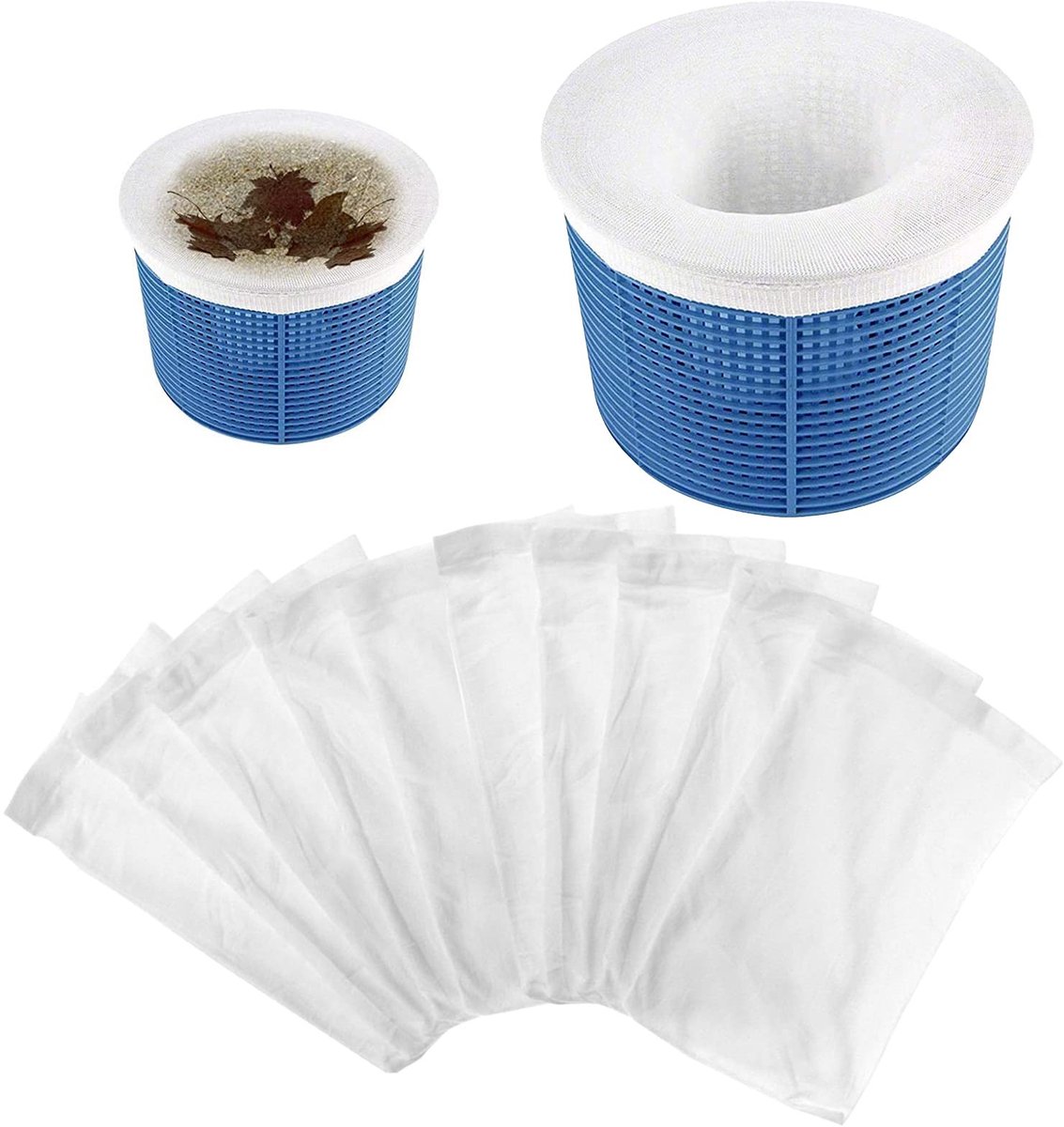 Dailygoods- Skimmersokken 10 stuks - Herbruikbare Skimmersokken - Beschermers voor Filters - Skimmerfilter Net - Perfecte Filtratie - Rekbaar en Zacht - Filtersok
