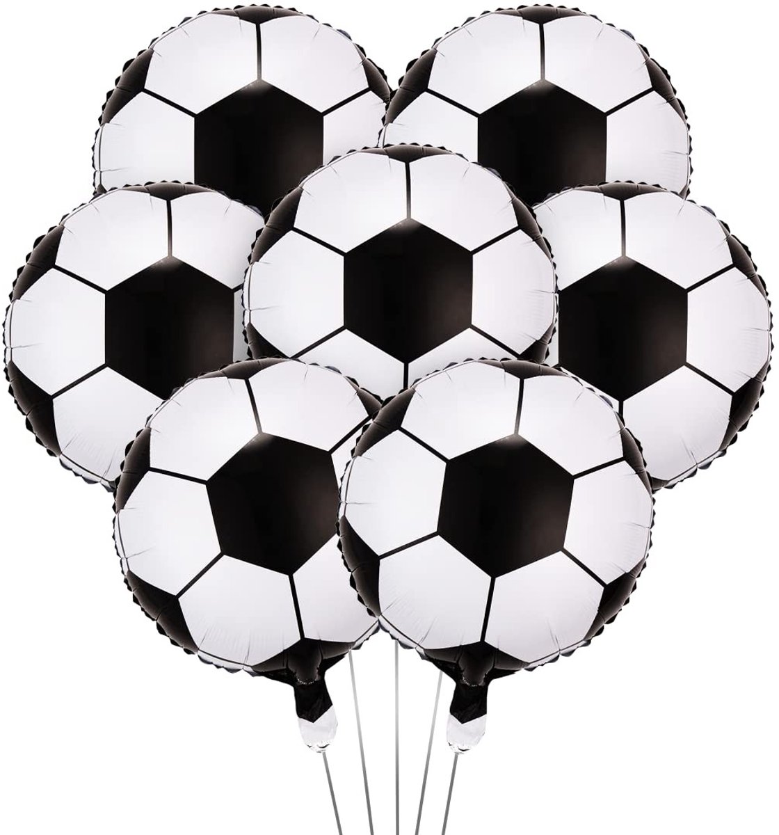 Dailygoods- Voetbalballonnen 12 stuks 45 cm - Feestballonnen - Aluminiumfolie - Voetbaldecoratie - Sportthema - Hoogwaardig materiaal