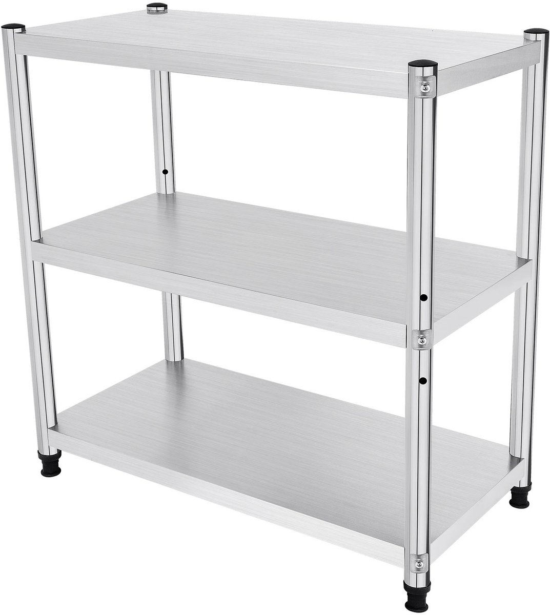 Dailygoods 3-laags roestvrijstalen werktafel keukenopbergrek voor gezinnen, scholen, kantines, restaurants