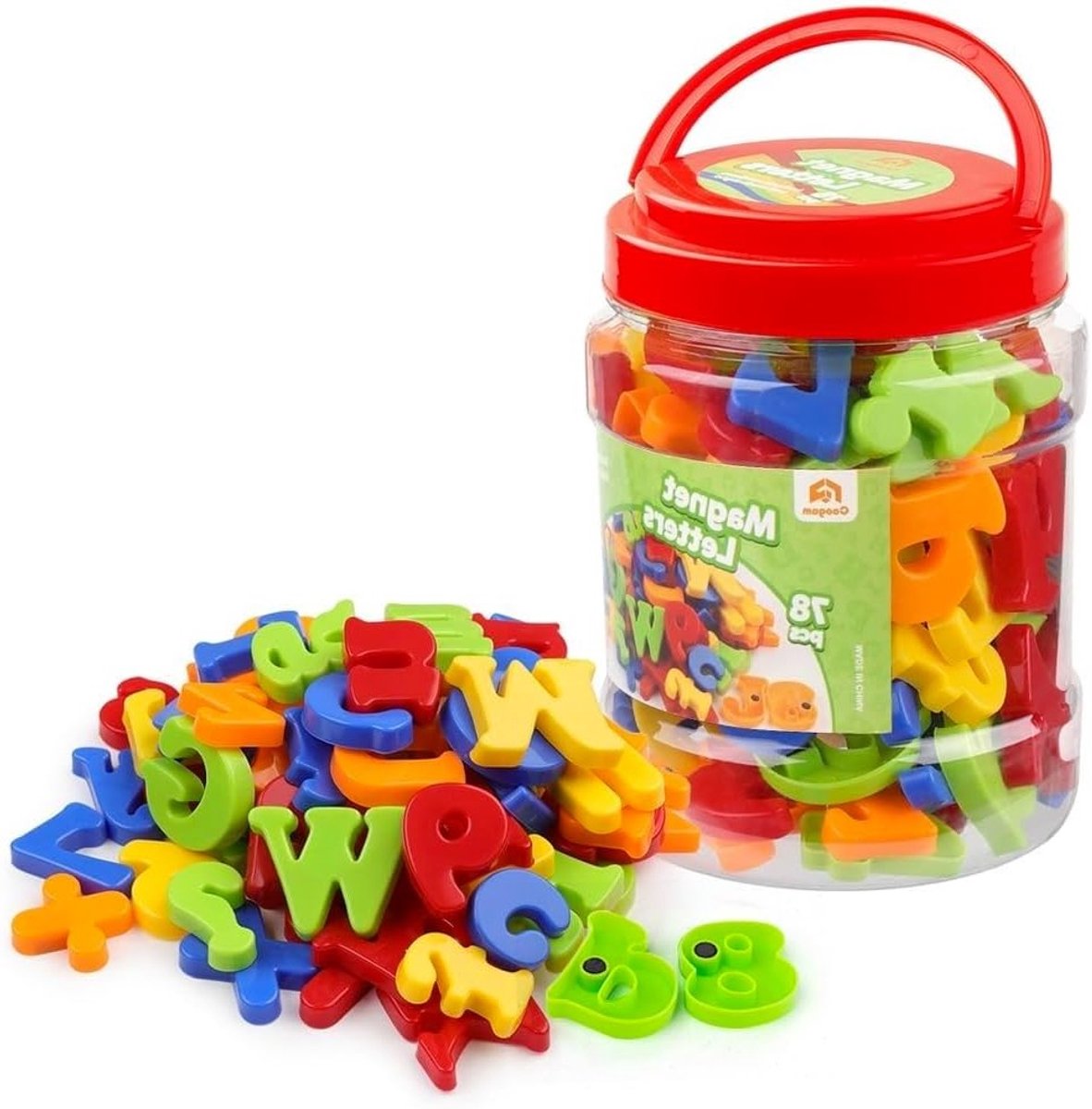 Kleine Magnetische Letters en Cijfers voor Kinderen - Educatieve Speelgoedset met A-Z Alfabet en Wiskundige Symbolen voor Peuters en Kleuters (78 Stuks)