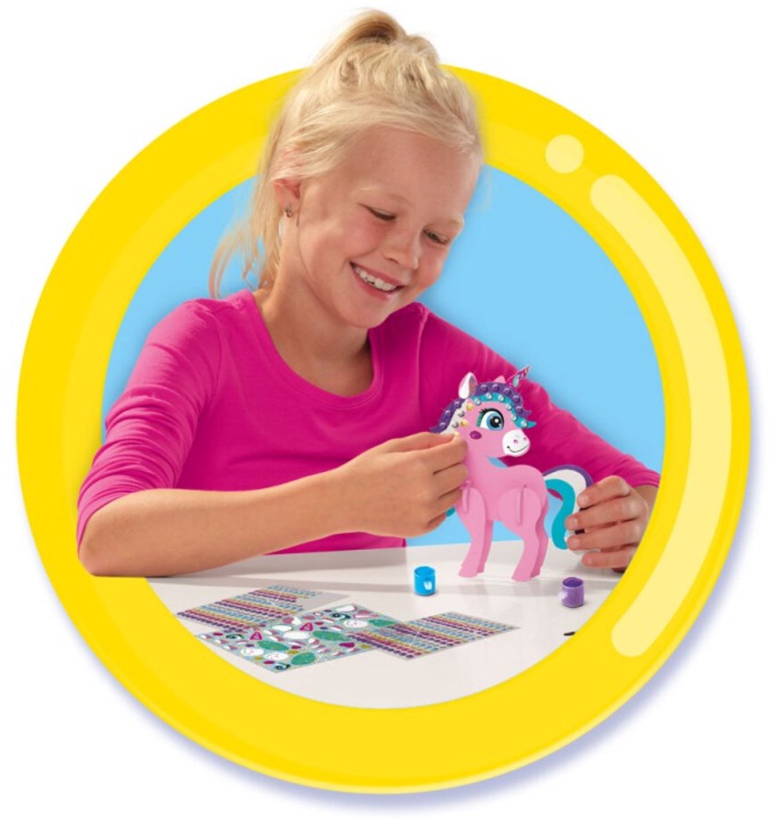 SES Creative Diamond Painting 3D Unicorns met Houten Onderdelen - Voor Meisjes vanaf 5 Jaar - Schoencadeautjes Sinterklaas — afbeelding 6