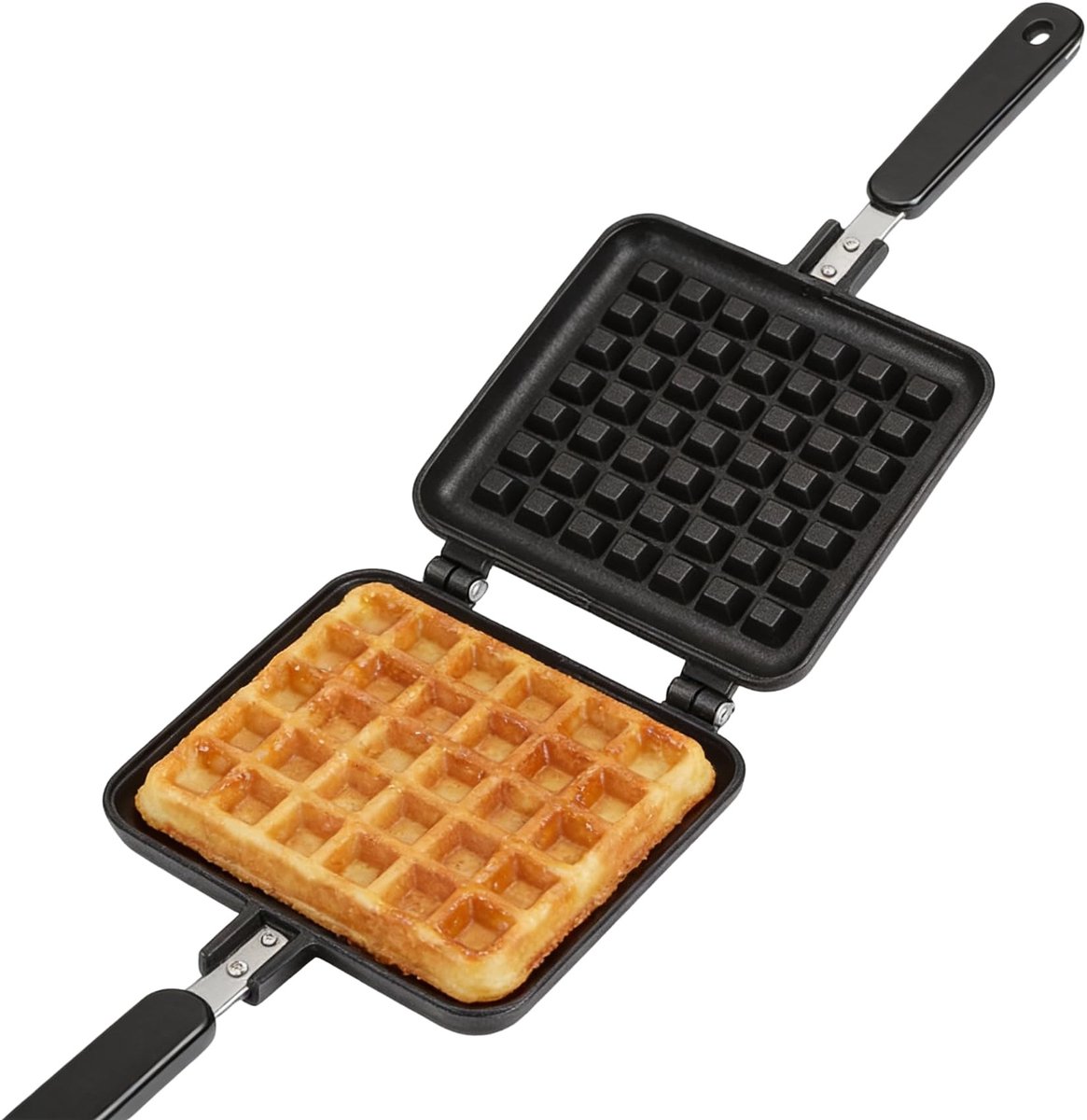 Dailygoods- Wafelijzer Gietijzer - Antiaanbaklaag - Gebruiksvriendelijk Ontwerp - Afmetingen 31,5 x 14 cm - Lichtgewicht 526 g - Voor Ontbijt - Wafelpan