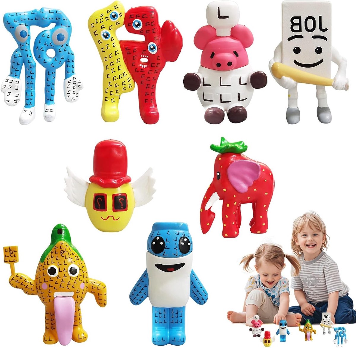 Set van 8 Italiaanse Brainrot Figuren - Schattige Verzamelbare Actiefiguren en Desk Toys voor Kinderen, Perfecte Grappige Cadeaus en Decoraties