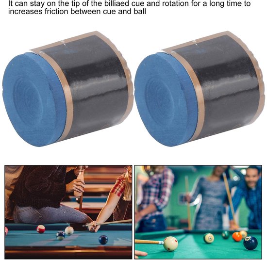 Byshayne - Professionele Pool Chalk - 2 Stuks Antislip Snooker Krijt voor Biljartstokken (Blauw) van Byshayne — afbeelding 2