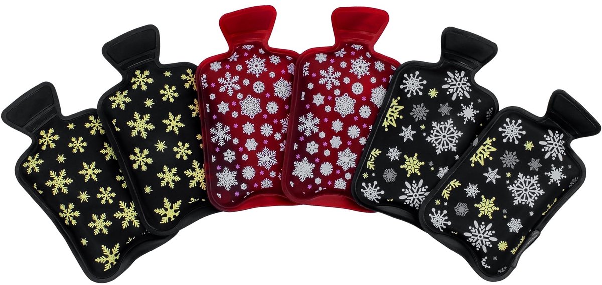 Dailygoods- Handwarmers Herbruikbaar - Set van 6 Stuks - Zakwarmers - Warmwaterkruik - Winteraccessoire - Sneeuwvlokkenmotief - Houdt Warmte Tot 1 Uur
