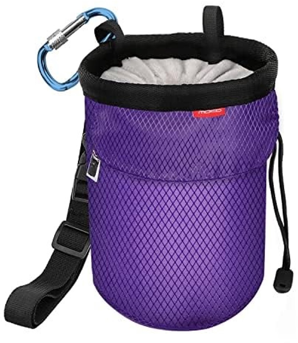 Dailygoods- Krijttas met verstelbare riem - Magnesiumzak - Karabijnhaak - Waterafstotend - Ideaal voor gewichtheffen/gymnastiek - Inclusief ritsvak - Chalkbag