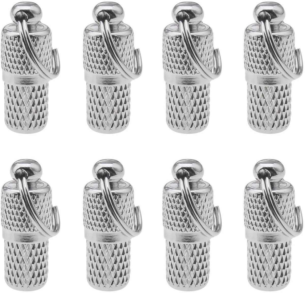 Dailygoods- ID-tags 8x - Messing - Gepersonaliseerd - Anti-verloren - Capsuleontwerp - 21 x 8 mm - Inclusief mini label papier - Huisdierlabel