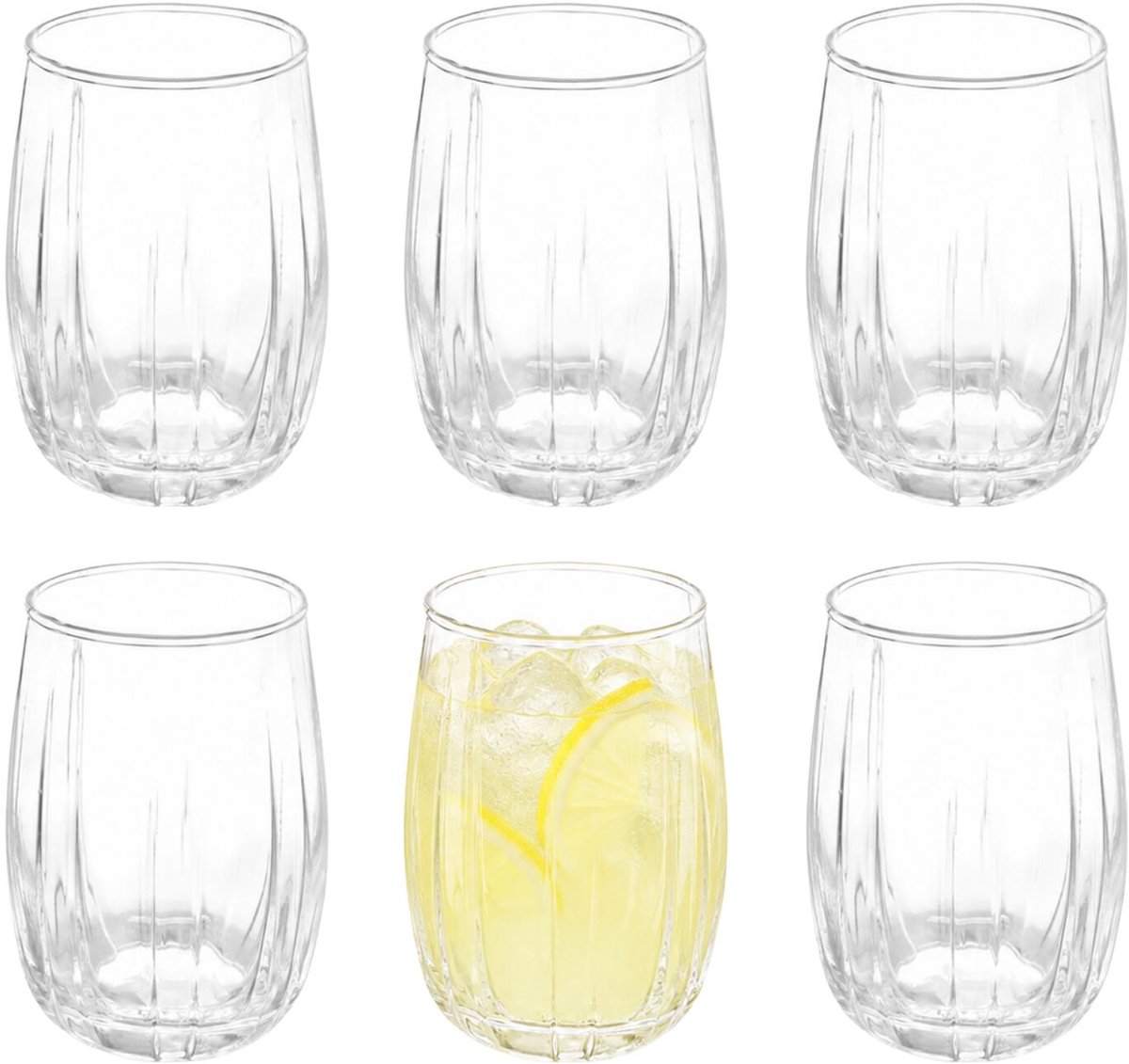 Vivalto Drinkglazen Arcade - 6x - helder transparant - glas - 380 ml - waterglazen