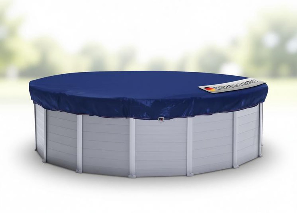ElleMooi Afdekzeil rond voor zwembad 380-420 cm diameter – 480 cm, 200 g/m², blauw