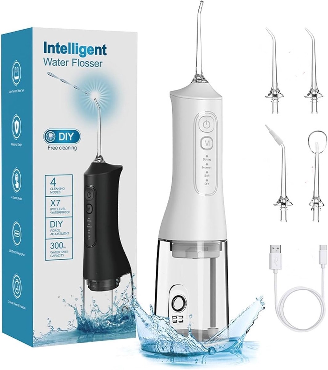VHV - Monddouche 300 ml - Waterflosser - Tandenreiniger elektrisch - Draadloze orale irrigator - Voor thuis reizen en beugel