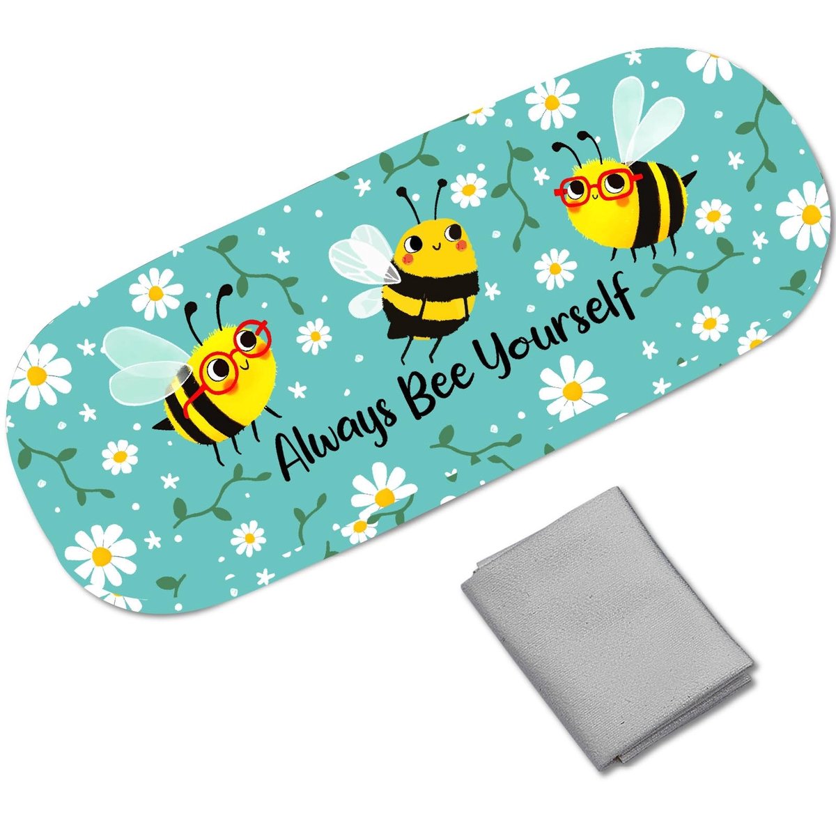 Dailygoods - Bee Yourself Harde Brillenkoker met Leren Afwerking - Draagbare Zonnebrillenetui