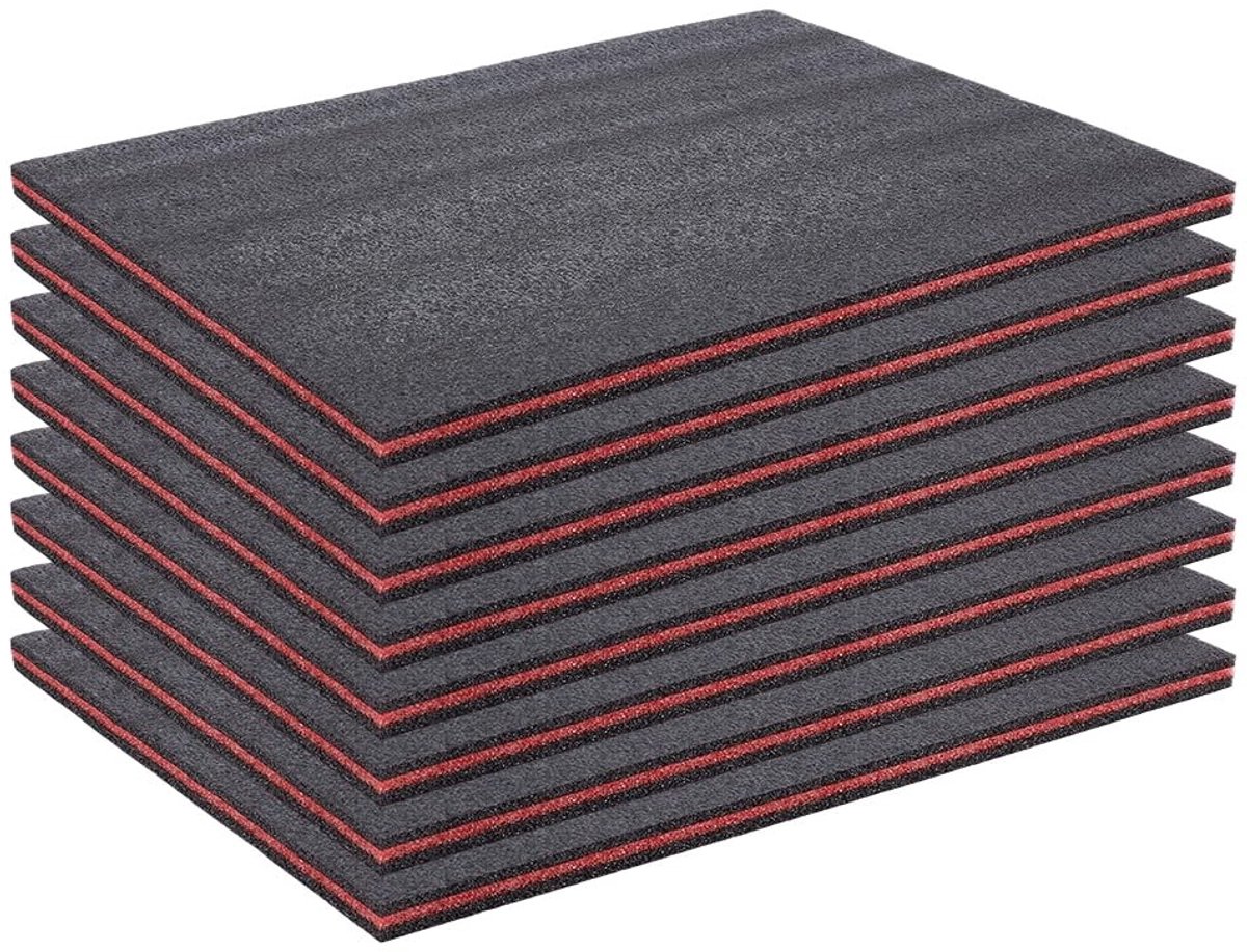 Dailygoods- Polyurethaanschuimkussentjes 8 Stuks - Snijdbaar - Schuimrubber - Kofferopvulling - Verpakkingsmateriaal - 40 x 30 x 1,6 cm - Schuimvulling